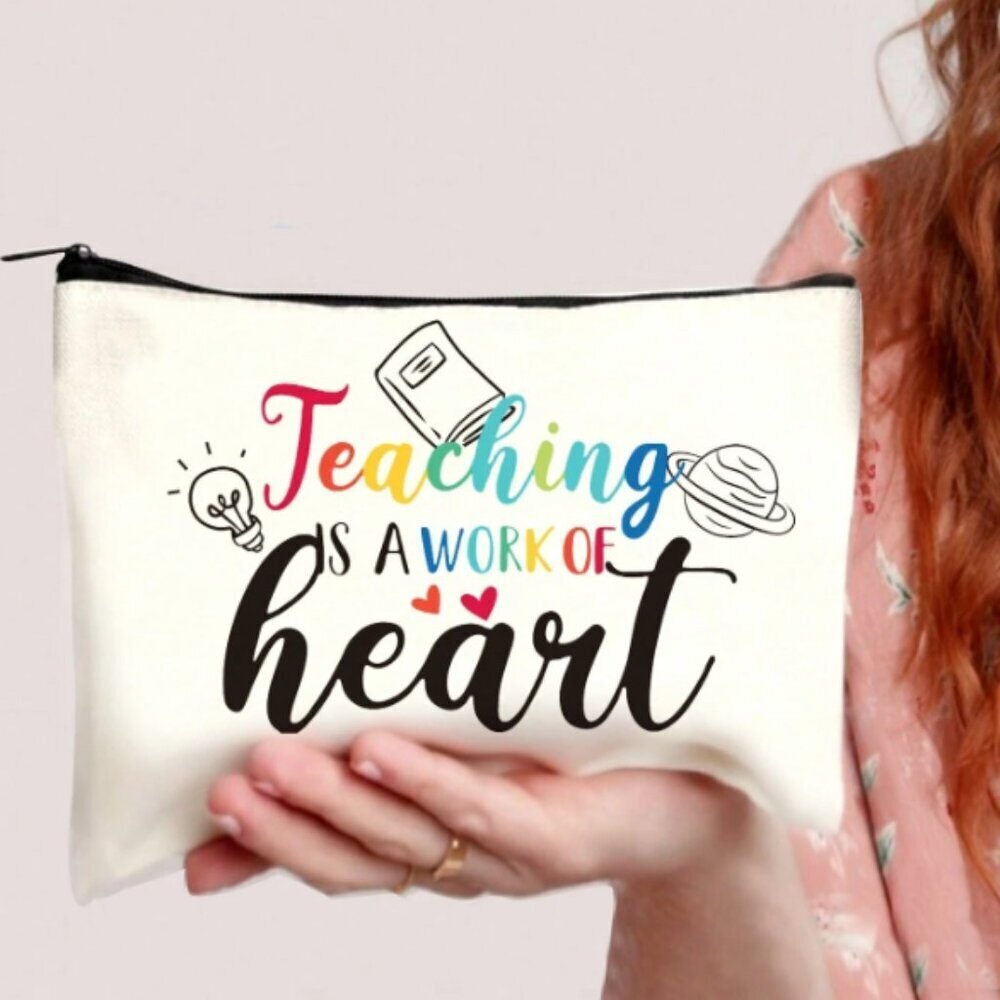 Teaching is a Work of Heart Makeup Bag NWT